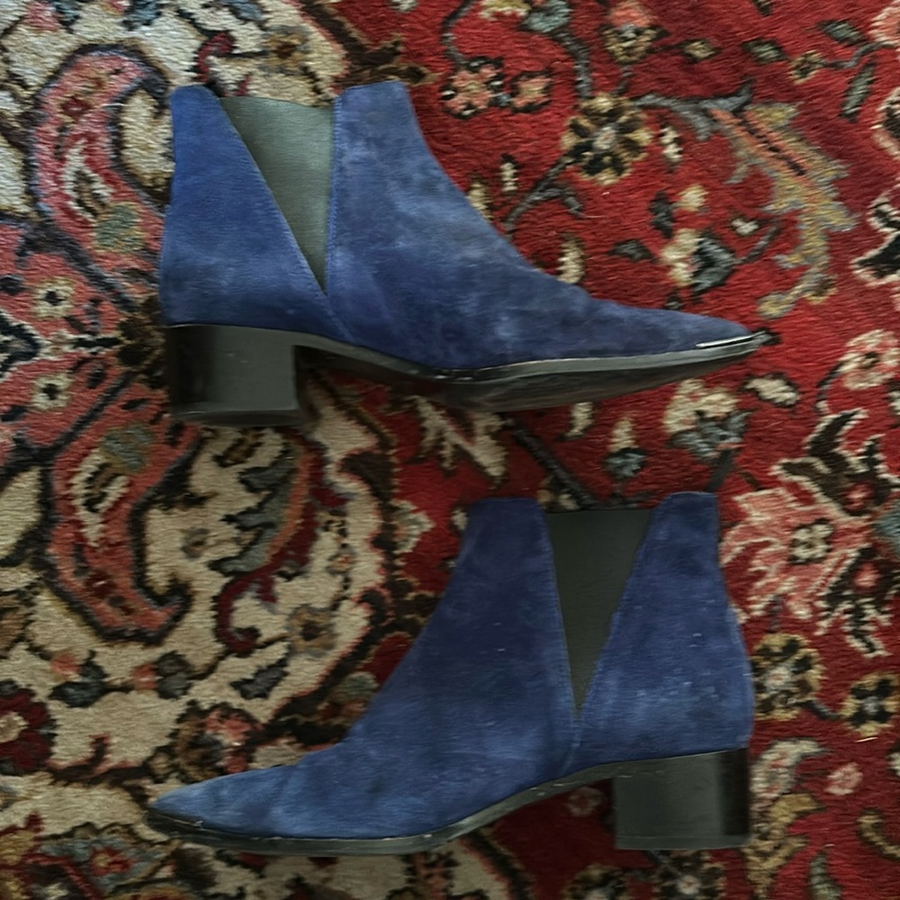 Acne Studios Blue Suede Chelsea Boots, size 8 / size 39